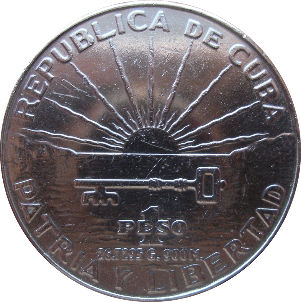1 Peso - 100Th Birthday National Hero Jose Marti (.900 Silver), image 0
